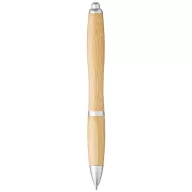   Nash bamboo ballpoint pen, Bamboo, ABS Plastic, Natural,Silver  