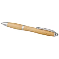   Nash bamboo ballpoint pen, Bamboo, ABS Plastic, Natural,Silver  