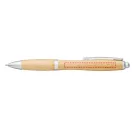 Nash bamboo ballpoint pen, Bamboo, ABS Plastic, Natural,Silver  