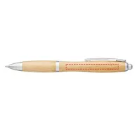   Nash bamboo ballpoint pen, Bamboo, ABS Plastic, Natural,Silver  