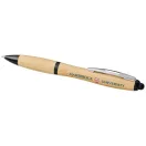 Nash bamboo ballpoint pen, Bamboo, ABS Plastic, Natural, solid black