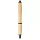 Nash bamboo ballpoint pen, Bamboo, ABS Plastic, Natural, solid black