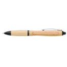 Nash bamboo ballpoint pen, Bamboo, ABS Plastic, Natural, solid black