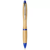   Nash bamboo ballpoint pen, Bamboo, ABS Plastic, Natural,Royal blue