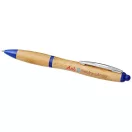 Nash bamboo ballpoint pen, Bamboo, ABS Plastic, Natural,Royal blue