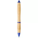 Nash bamboo ballpoint pen, Bamboo, ABS Plastic, Natural,Royal blue