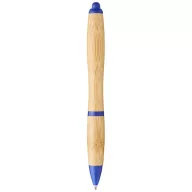   Nash bamboo ballpoint pen, Bamboo, ABS Plastic, Natural,Royal blue
