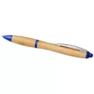 Nash bamboo ballpoint pen, Bamboo, ABS Plastic, Natural,Royal blue