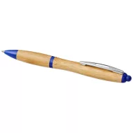   Nash bamboo ballpoint pen, Bamboo, ABS Plastic, Natural,Royal blue