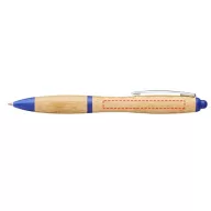   Nash bamboo ballpoint pen, Bamboo, ABS Plastic, Natural,Royal blue
