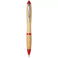   Nash bamboo ballpoint pen, Bamboo, ABS Plastic, Natural,Red  