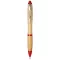 Nash bamboo ballpoint pen, Bamboo, ABS Plastic, Natural,Red  