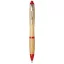 Nash bamboo ballpoint pen, Bamboo, ABS Plastic, Natural,Red  