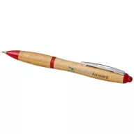   Nash bamboo ballpoint pen, Bamboo, ABS Plastic, Natural,Red  