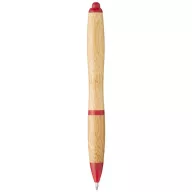   Nash bamboo ballpoint pen, Bamboo, ABS Plastic, Natural,Red  