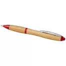 Nash bamboo ballpoint pen, Bamboo, ABS Plastic, Natural,Red  
