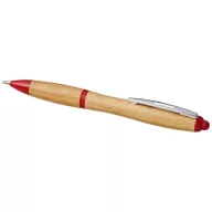   Nash bamboo ballpoint pen, Bamboo, ABS Plastic, Natural,Red  