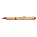 Nash bamboo ballpoint pen, Bamboo, ABS Plastic, Natural,Red  