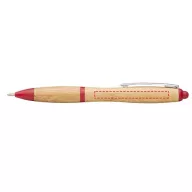   Nash bamboo ballpoint pen, Bamboo, ABS Plastic, Natural,Red  