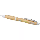 Nash bamboo ballpoint pen, Bamboo, ABS Plastic, Natural,White