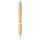 Nash bamboo ballpoint pen, Bamboo, ABS Plastic, Natural,White