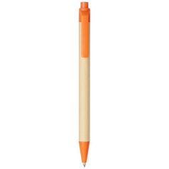  Berk recycled carton and corn plastic ballpoint pen, Recycled carton, corn plastic, Orange