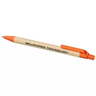   Berk recycled carton and corn plastic ballpoint pen, Recycled carton, corn plastic, Orange