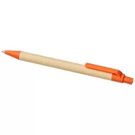   Berk recycled carton and corn plastic ballpoint pen, Recycled carton, corn plastic, Orange