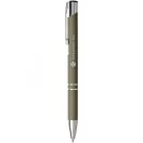 Moneta soft touch click ballpoint pen, Aluminium, Dark grey