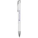 Moneta aluminium click ballpoint pen, Aluminium, White