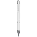 Moneta aluminium click ballpoint pen, Aluminium, White