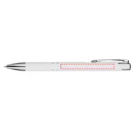 Moneta aluminium click ballpoint pen, Aluminium, White