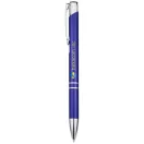 Moneta aluminium click ballpoint pen, Aluminium, Royal blue