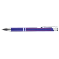 Moneta aluminium click ballpoint pen, Aluminium, Royal blue