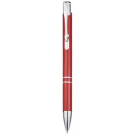Moneta aluminium click ballpoint pen, Aluminium, Red