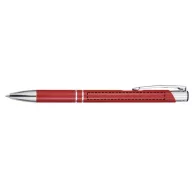 Moneta aluminium click ballpoint pen, Aluminium, Red