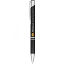 Moneta anodized aluminium click ballpoint pen, Aluminium, ABS Plastic, Steel,  solid black