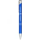 Moneta anodized aluminium click ballpoint pen, Aluminium, ABS Plastic, Steel, Blue