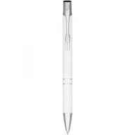   Moneta anodized aluminium click ballpoint pen, Aluminium, ABS Plastic, Steel, White