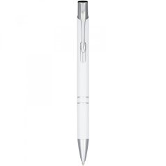   Moneta anodized aluminium click ballpoint pen, Aluminium, ABS Plastic, Steel, White