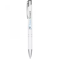   Moneta anodized aluminium click ballpoint pen, Aluminium, ABS Plastic, Steel, White