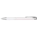 Moneta anodized aluminium click ballpoint pen, Aluminium, ABS Plastic, Steel, White