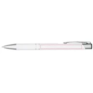   Moneta anodized aluminium click ballpoint pen, Aluminium, ABS Plastic, Steel, White