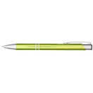 Moneta anodized aluminium click ballpoint pen, Aluminium, ABS Plastic, Steel, Lime