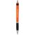Turbo solid colour ballpoint pen with rubber grip, ABS Plastic, Orange, solid black