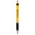 Turbo solid colour ballpoint pen with rubber grip, ABS Plastic, Yellow, solid black
