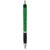 Turbo solid colour ballpoint pen with rubber grip, ABS Plastic, Green, solid black
