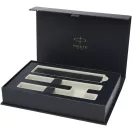 Set 2 instrumente de scris, Parker, 2610E18928, 20x1.9x13.2 cm, Otel inoxidabil, Gri