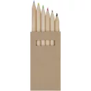 Set 6 creioane colorate, 2401E14549, Everestus, 8.7 cm, Lemn, Natur