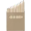 Set 12 creioane colorate, 2401E14548, Everestus, 8.7 cm, Lemn, Natur